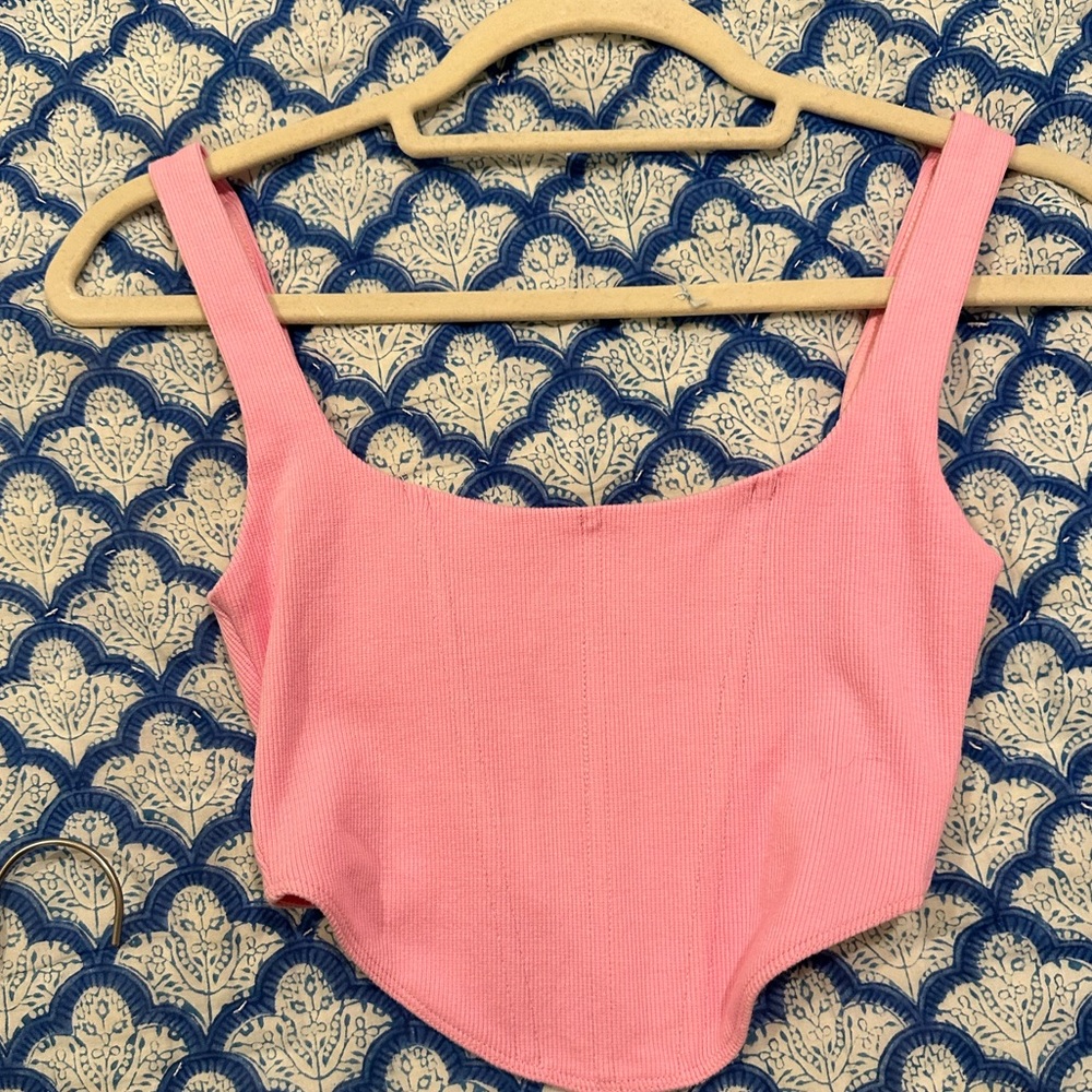 princess polly pink kaeshia rib bustier corset top